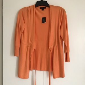Express orange open tie cardigan